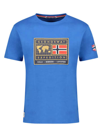 Geographical Norway Koszulka "Jofoten" w kolorze niebieskim