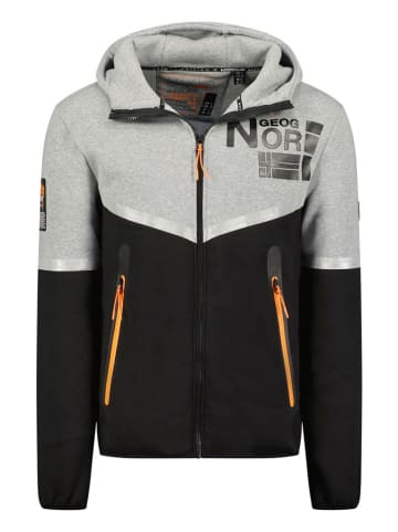 Geographical Norway Sweatjacke "Ganas" in Hellgrau/ Schwarz