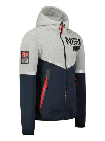 Geographical Norway Sweatjacke "Ganas" in Dunkelblau/ Hellgrau