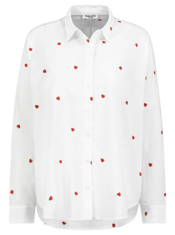 Sublevel Bluse in Weiß/ Rot