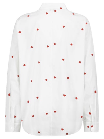 Sublevel Bluse in Weiß/ Rot