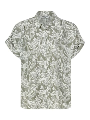 Sublevel Bluse in Khaki/ Weiß