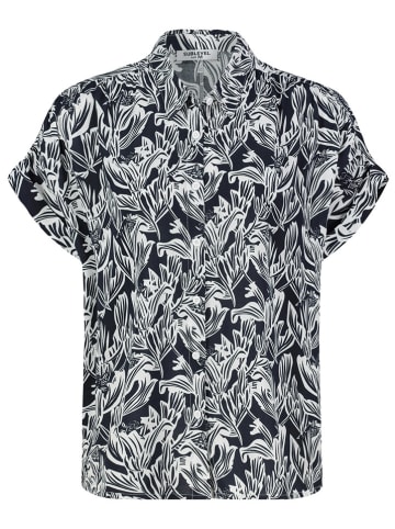 Sublevel Bluse in Dunkelblau/ Weiß