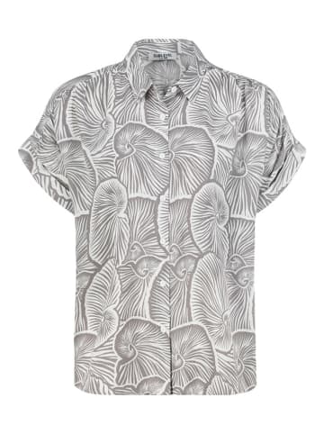 Sublevel Bluse in Grau/ Weiß