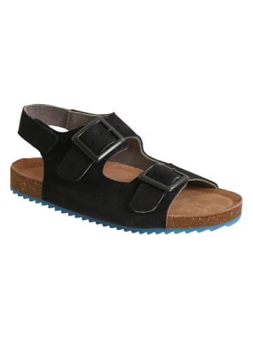 vertbaudet Leren sandalen zwart