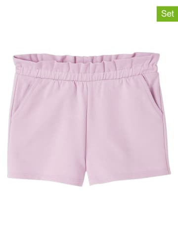 vertbaudet 2er-Set: Shorts in Lila/ Grau