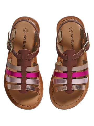 vertbaudet Leren sandalen bruin