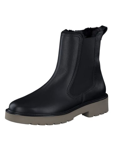 Paul Green Leder-Boots in Schwarz