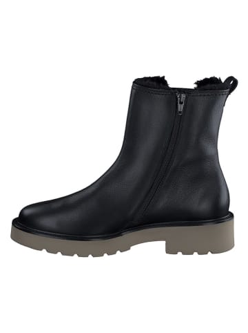 Paul Green Leder-Boots in Schwarz