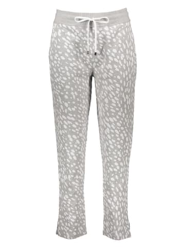 Juvia Pyjama-Hose in Hellgrau/ Weiß