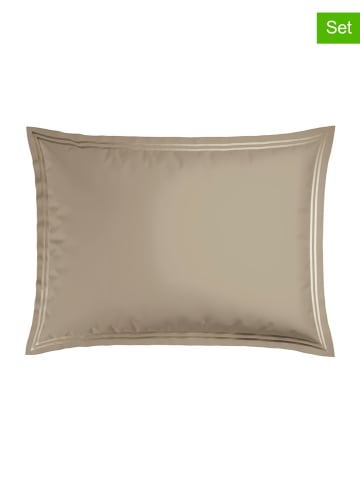 maison héritage PARIS 2er-Set: Satin-Kissenbezüge "Paris" in Taupe
