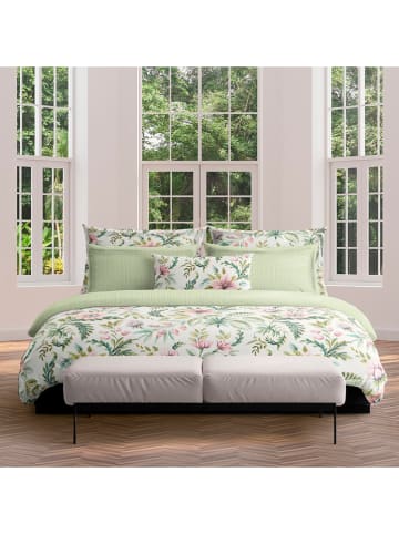 maison héritage PARIS Satin-Bettwäsche-Set "Fleurs De La Forêt" in Grün/ Rosa/ Lila