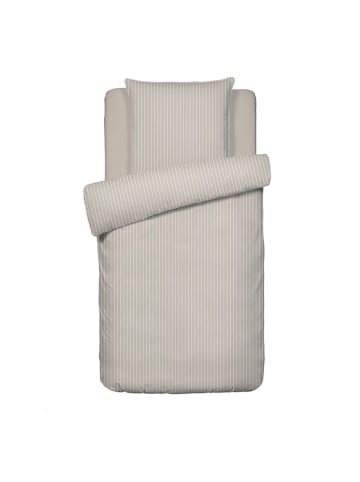 maison héritage PARIS Satin-Bettwäsche-Set "Rayures" in Taupe
