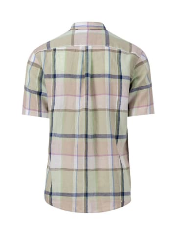 FYNCH-HATTON Leinen-Hemd - Regular fit - in Beige/ Grün