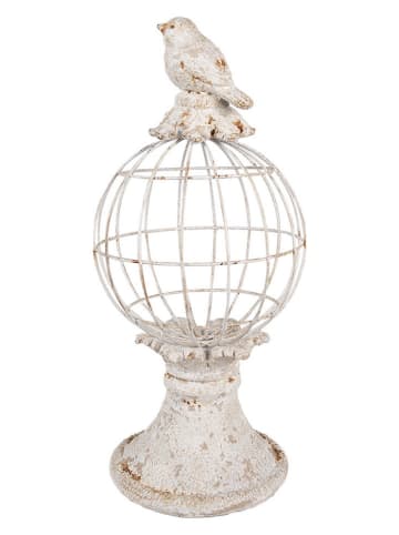 Clayre & Eef Deco-object "Vogel" wit - (H)44 x Ø 20 cm