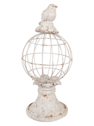 Clayre & Eef Deco-object "Vogel" wit - (H)44 x Ø 20 cm