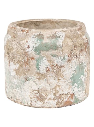 Clayre & Eef 2er-Set: Blumentöpfe in Beige/ Mint - (H)9 x Ø 11 cm