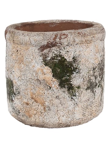Clayre & Eef 2er-Set: Blumentöpfe in Beige/ Schwarz - (H)11 x Ø 12 cm
