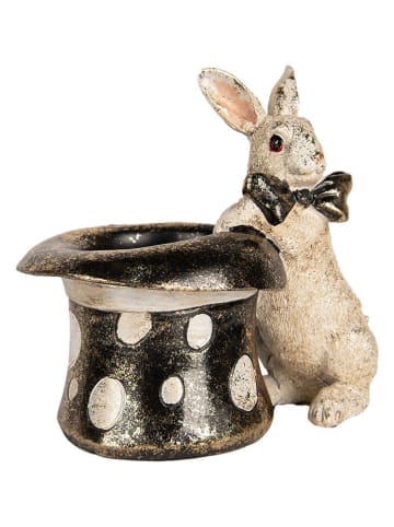 Clayre & Eef Dekofigur "Kaninchen" in Beige/ Schwarz - (B)20 x (H)19 x (T)13 cm