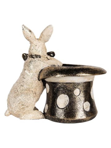 Clayre & Eef Dekofigur "Kaninchen" in Beige/ Schwarz - (B)20 x (H)19 x (T)13 cm
