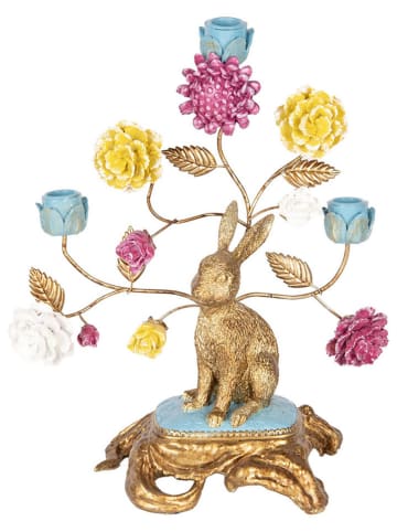 Clayre & Eef Kerzenständer in Gold/ Bunt - (B)30 x (H)37 x (T)16 cm