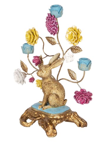Clayre & Eef Kerzenständer in Gold/ Bunt - (B)30 x (H)37 x (T)16 cm