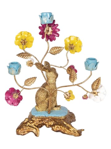 Clayre & Eef Kerzenständer in Gold/ Bunt - (B)30 x (H)37 x (T)16 cm