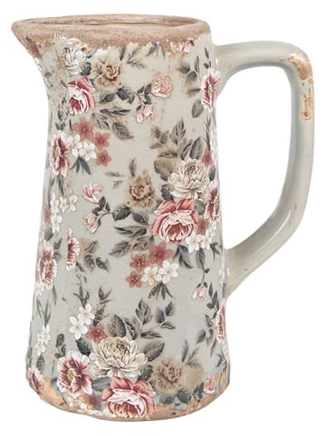 Clayre & Eef Dekokanne in Hellgrau/ Rosa - (B)16 x (H)20 x (T)11 cm