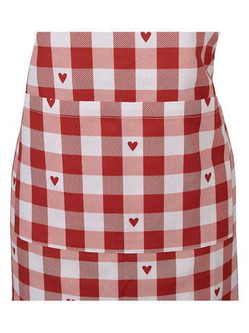 Clayre & Eef Kochschürze in Weiß/ Rot - (L)70 x (B)85 cm
