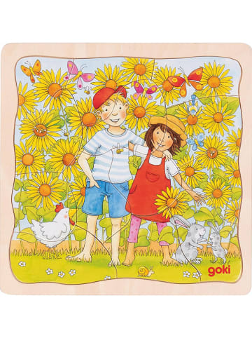 Goki Stapelpuzzel "Zonnebloemenveld" - vanaf 3 jaar