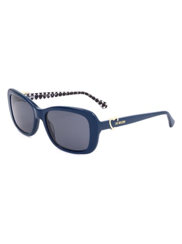 Moschino Damskie okulary przeciwsłoneczne w kolorze niebiesko-granatowym