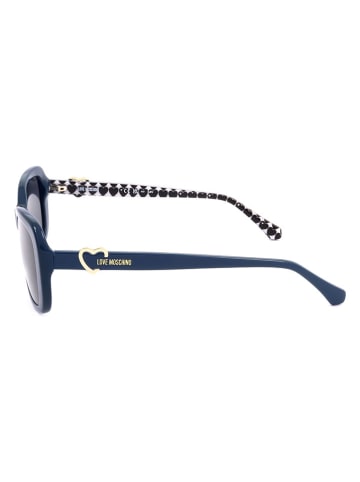 Moschino Damskie okulary przeciwsłoneczne w kolorze niebiesko-granatowym