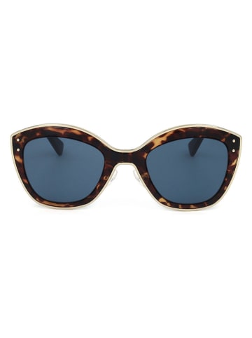 Moschino Damskie okulary przeciwsłoneczne w kolorze niebiesko-brązowym