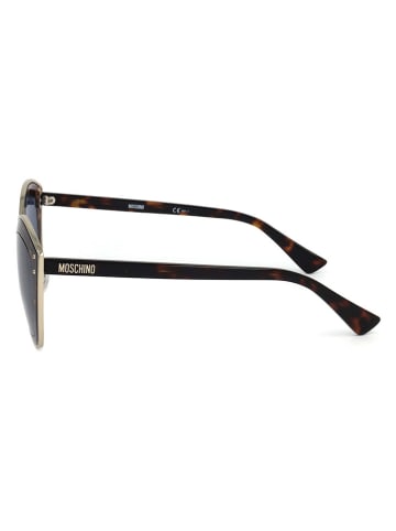 Moschino Damskie okulary przeciwsłoneczne w kolorze niebiesko-brązowym