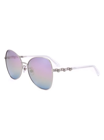 Swarovski Damskie okulary przeciwsłoneczne w kolorze srebrnym ze wzorem