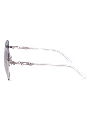 Swarovski Damskie okulary przeciwsłoneczne w kolorze srebrnym ze wzorem