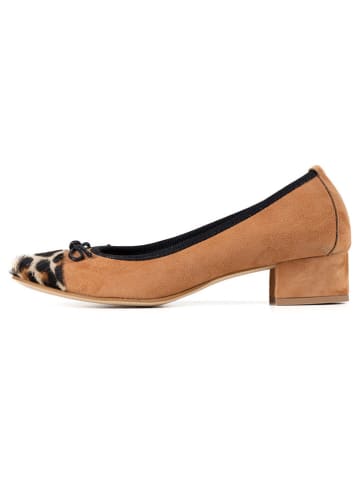 Anna Morellini Leder-Ballerinas "Ginata" in Hellbraun