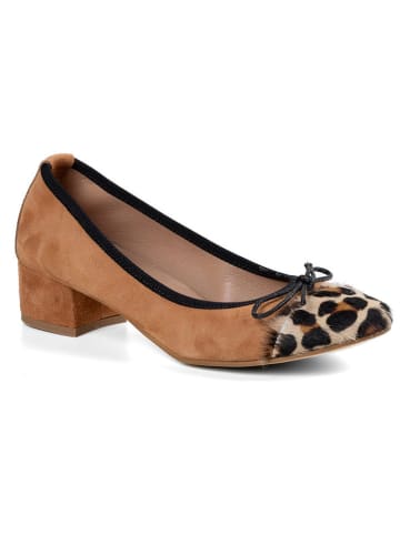 Anna Morellini Leder-Ballerinas "Ginata" in Hellbraun