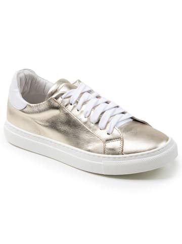 Anna Morellini Leren sneakers "Milella" goudkleurig