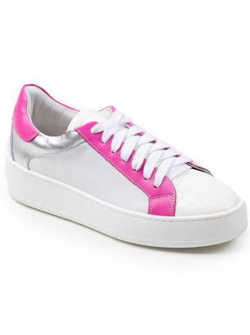 Anna Morellini Skórzane sneakersy "Ginelia" w kolorze białym