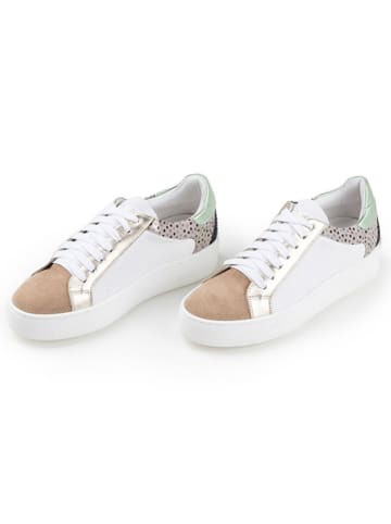 Anna Morellini Skórzane sneakersy "Romilata" w kolorze biało-beżowym