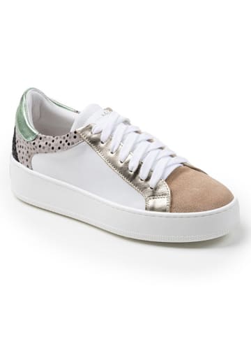 Anna Morellini Leren sneakers "Romilata" wit/beige