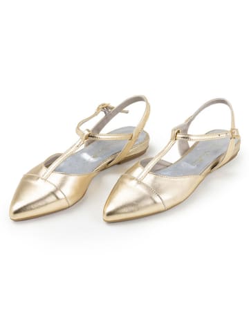 Anna Morellini Leder-Pantoletten "Filenza" in Gold