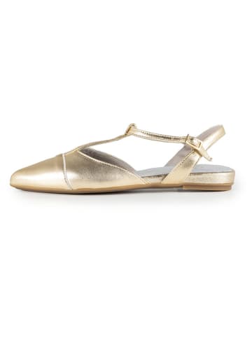 Anna Morellini Leder-Pantoletten "Filenza" in Gold