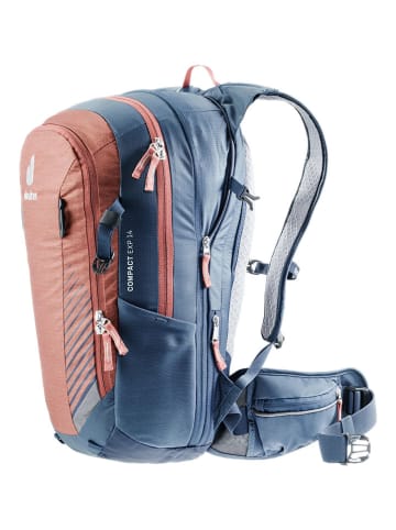 Deuter Fahrradrucksack "Compact EXP 14" in Blau/ Rot - (B)26 x (H)46 x (T)18 cm