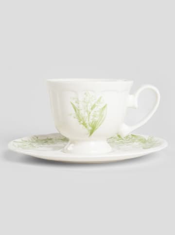 Homla Tasse ''Conwallie'' in Weiß/ Grün - 200 ml