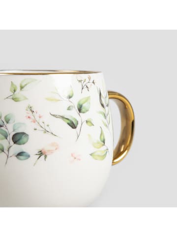 Homla Kubek jumbo "Tores" w kolorze złoto-biało-zielonym - 500 ml