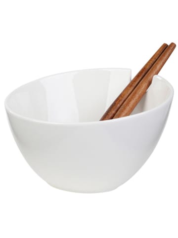 Homla 3tlg. Salat-Servierset ''Mooka'' in Weiß - Ø 24 cm