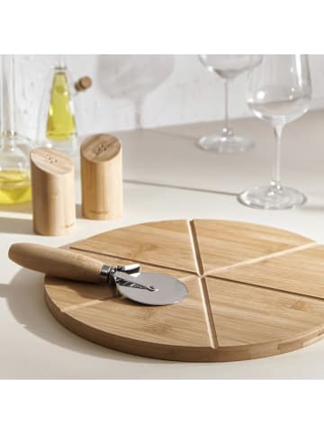 Homla Pizza-Servierplatte ''Bambou'' in Beige - Ø 32 cm