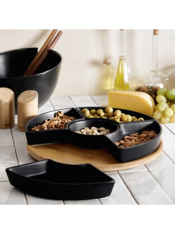 Homla 6tlg. Servierset ''Fincan'' in Hellbraun/ Schwarz - Ø 30 cm